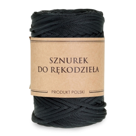 Przejdź do produktu Sznurek POLIESTROWY Płaski do rękodzieła makramy CZARNY 5mm 100m