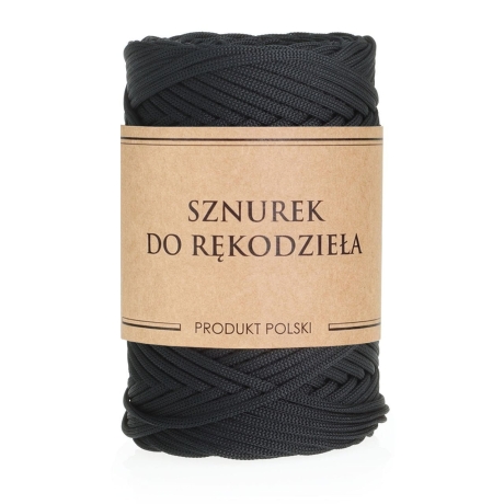Przejdź do produktu Sznurek POLIESTROWY Płaski do rękodzieła makramy CZARNY 3mm 100m