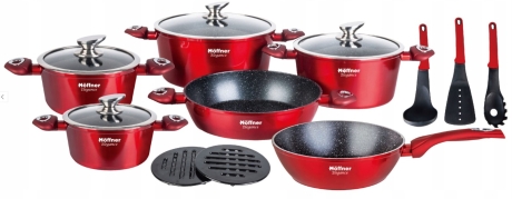 Przejdź do produktu Zestaw garnków Hoffner 15 el HF-1663 Czerwony
