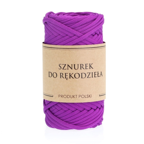 Przejdź do produktu Sznurek POLIESTROWY Płaski do rękodzieła makramy Fioletowy 5mm 50m