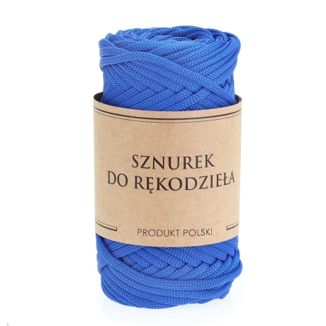 Przejdź do produktu Sznurek POLIESTROWY Płaski do rękodzieła makramy NIEBIESKI 5mm 50m