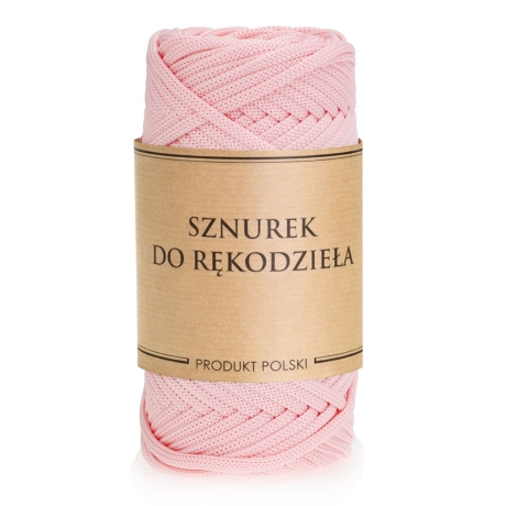 Przejdź do produktu Sznurek POLIESTROWY Płaski do rękodzieła makramy PASTELOWY RÓŻ 5mm 50m