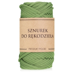 Sznurek POLIESTROWY Płaski do rękodzieła makramy PISTACJOWY 5mm 50m