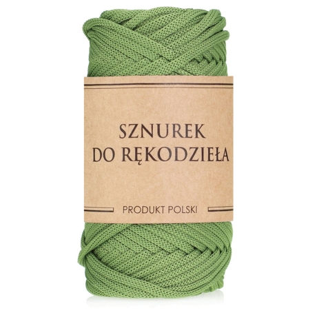 Przejdź do produktu Sznurek POLIESTROWY Płaski do rękodzieła makramy PISTACJOWY 5mm 50m