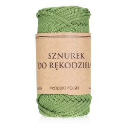 Sznurek POLIESTROWY Płaski do rękodzieła makramy PISTACJOWY 3mm 50m