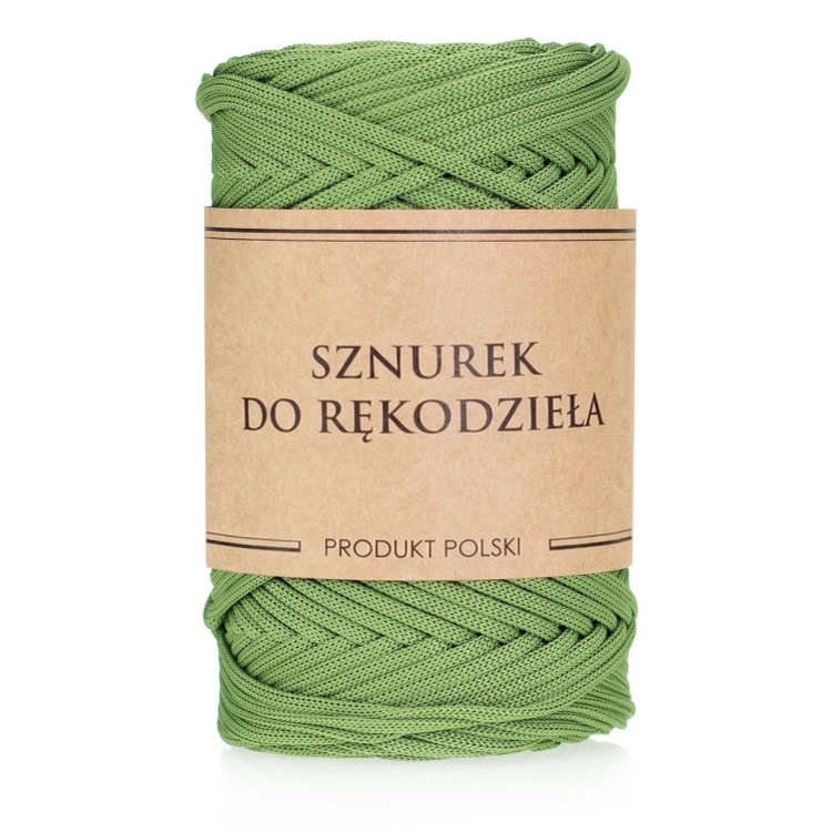 Sznurek POLIESTROWY Płaski do rękodzieła makramy PISTACJOWY 3mm 100m