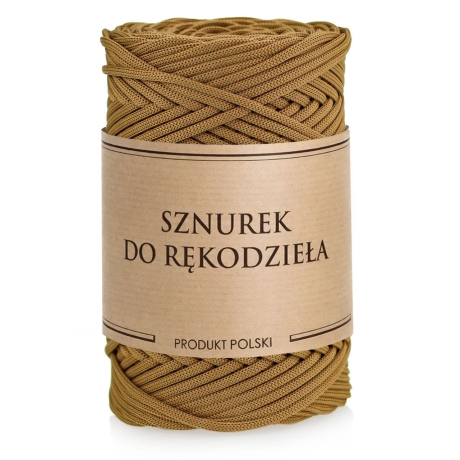 Przejdź do produktu Sznurek POLIESTROWY Płaski do rękodzieła makramy Whisky 3mm 100m