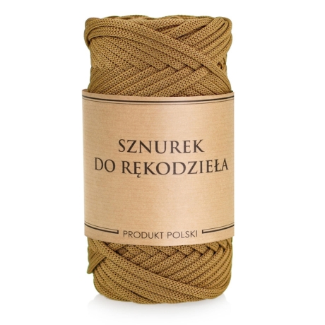 Przejdź do produktu Sznurek POLIESTROWY Płaski do rękodzieła makramy Whisky 5mm 50m