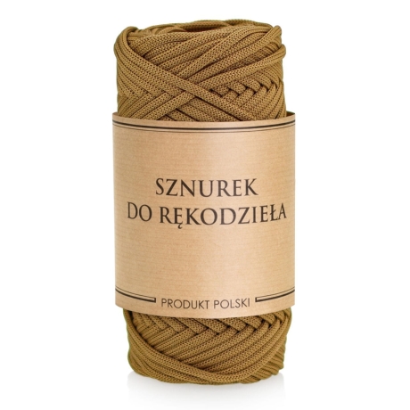 Przejdź do produktu Sznurek POLIESTROWY Płaski do rękodzieła makramy Whisky 3mm 50m