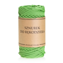 Sznurek POLIESTROWY Płaski do rękodzieła makramy ZIELONY 3mm 50m