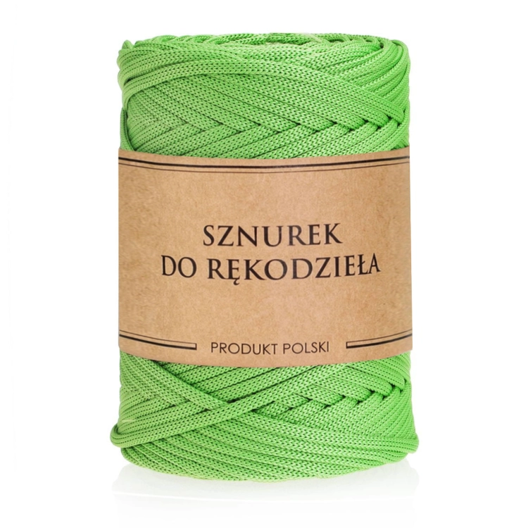 Sznurek POLIESTROWY Płaski do rękodzieła makramy ZIELONY 5mm 100m.jpg