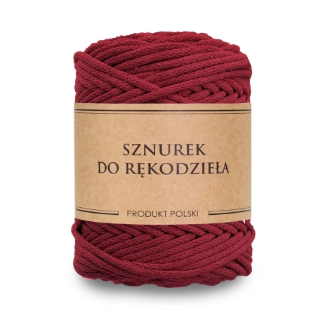 Przejdź do produktu Sznurek do rękodzieła makramy z rdzeniem Bordowy 5mm 100m