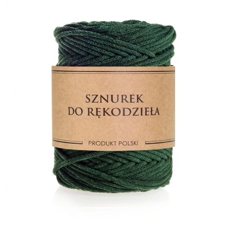 Przejdź do produktu Sznurek do rękodzieła makramy z rdzeniem butelkowa zieleń 5mm 100m