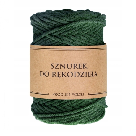 Przejdź do produktu Sznurek do rękodzieła makramy z rdzeniem Butelkowa zieleń 3mm 100m