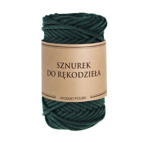 Przejdź do produktu Sznurek do rękodzieła makramy z rdzeniem butelkowa zieleń 5mm 50m