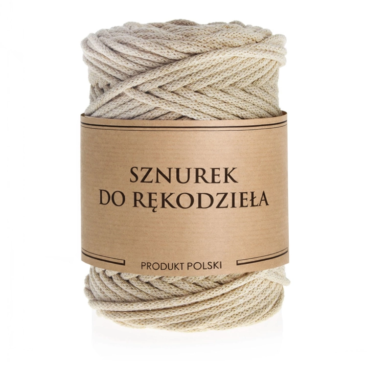Sznurek do rękodzieła makramy z rdzeniem Cappuccino 3mm 100m