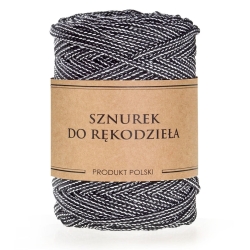 Sznurek do rękodzieła makramy z rdzeniem Czarno biały 3mm 100m
