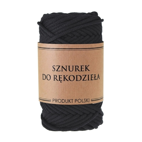 Przejdź do produktu Sznurek do rękodzieła makramy z rdzeniem Czarny 3mm 50m