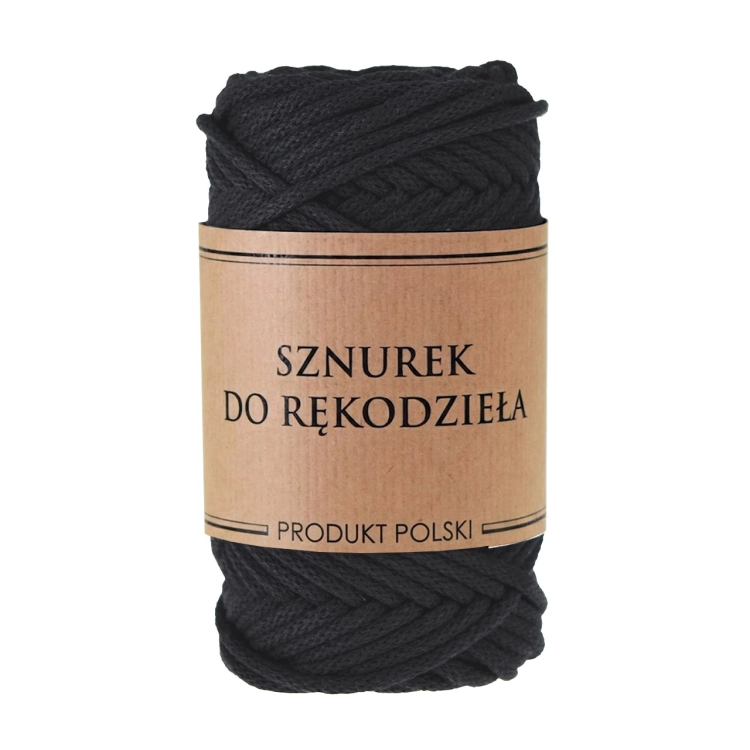 Sznurek do rękodzieła makramy z rdzeniem Czarny 3mm 50m
