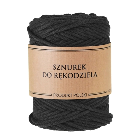 Przejdź do produktu Sznurek do rękodzieła makramy z rdzeniem Czarny 5mm 100m