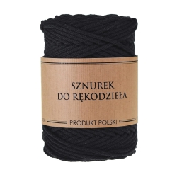 Sznurek do rękodzieła makramy z rdzeniem Czarny 3mm 100m