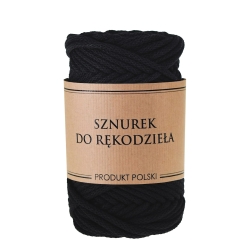 Sznurek do rękodzieła makramy z rdzeniem Czarny 5mm 50m