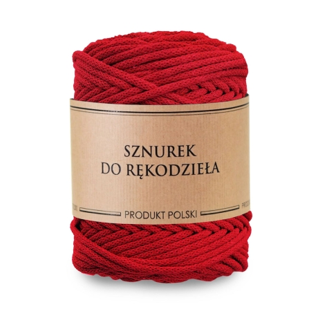 Przejdź do produktu Sznurek do rękodzieła makramy z rdzeniem Czerwony 5mm 100m