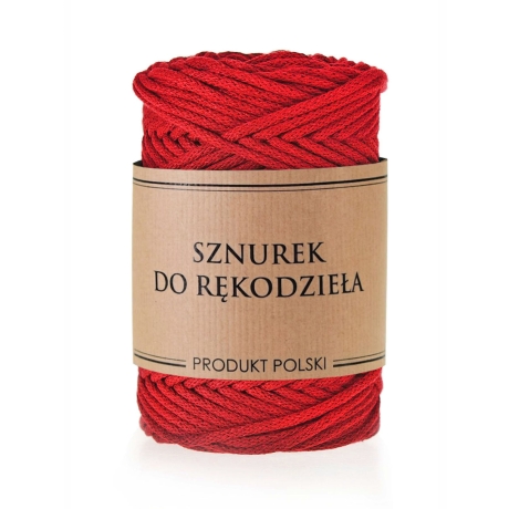 Przejdź do produktu Sznurek do rękodzieła makramy z rdzeniem Czerwony 3mm 100m