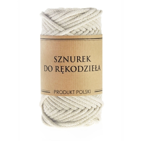 Przejdź do produktu Sznurek do rękodzieła makramy z rdzeniem Ecru 3mm 50m