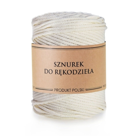 Przejdź do produktu Sznurek do rękodzieła makramy z rdzeniem Ecru / Kremowy 5mm 100m