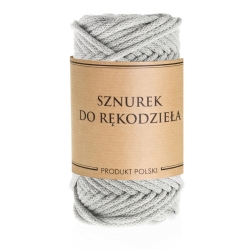 Sznurek do rękodzieła makramy z rdzeniem Jasny Szary 3mm 50m