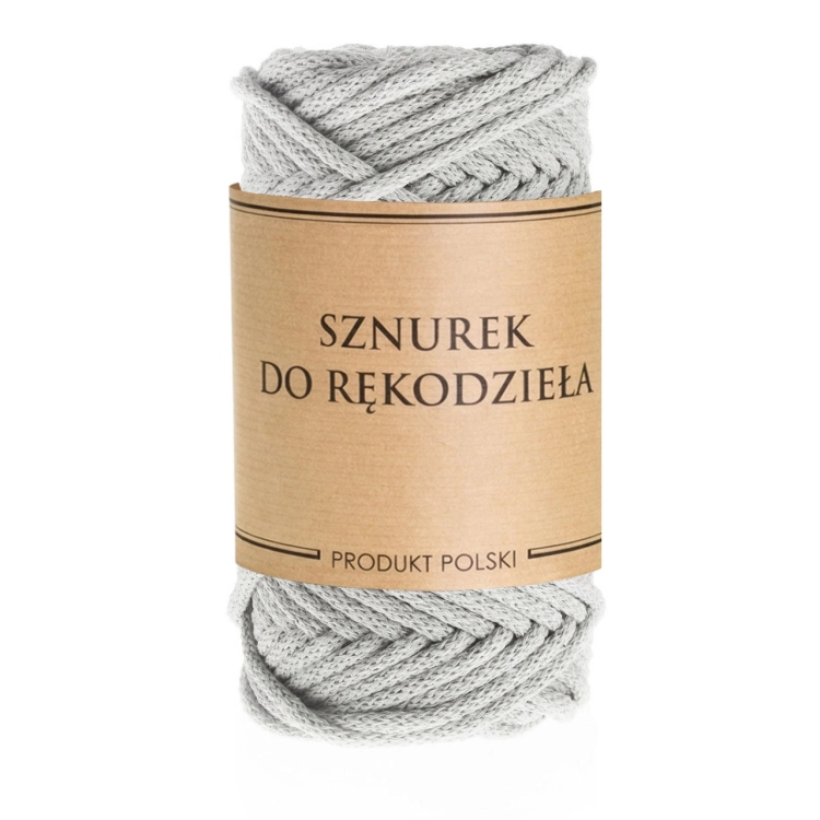 Sznurek do rękodzieła makramy z rdzeniem Jasny Szary 3mm 50m