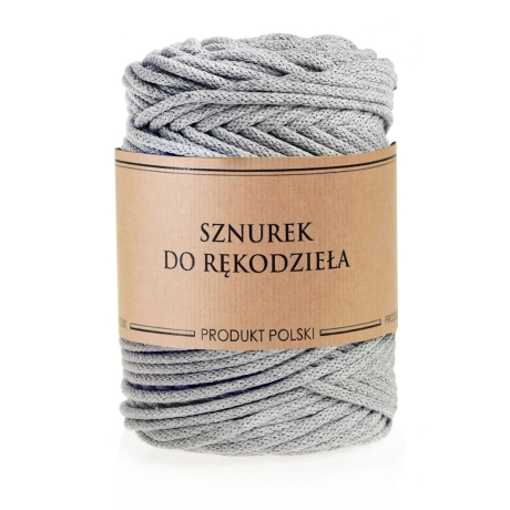 Przejdź do produktu Sznurek do rękodzieła makramy z rdzeniem jasny szary 5mm 100m