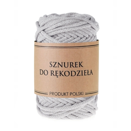 Przejdź do produktu Sznurek do rękodzieła makramy z rdzeniem jasny szary 5mm 50m
