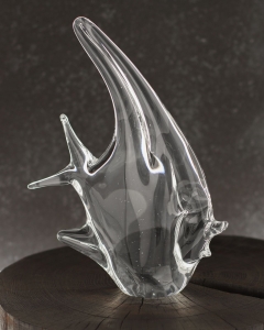 Szklana ryba rzeźba figurka SKALAR 23cm - bezbarwny | HUTA SABINA