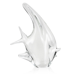 Szklana ryba rzeźba figurka SKALAR 23cm - bezbarwny | HUTA SABINA