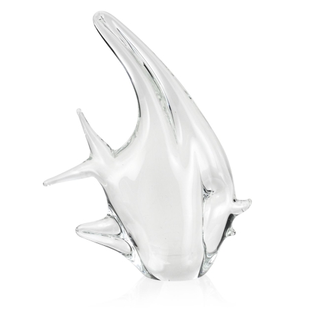 Przejdź do produktu Szklana ryba rzeźba figurka SKALAR 23cm - bezbarwny | HUTA SABINA