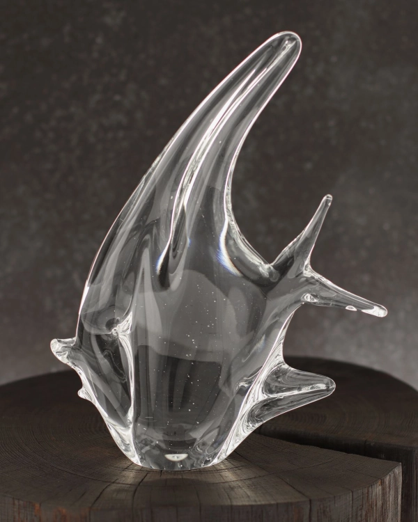 Szklana ryba rzeźba figurka SKALAR 23cm - bezbarwny | HUTA SABINA