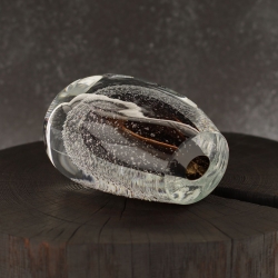 Szklany wazonik ozdobny 13cm - kolor brąz + soda | HUTA SABINA