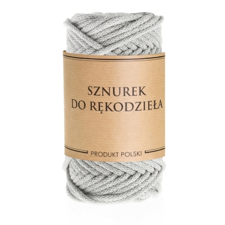 Przejdź do produktu Sznurek do rękodzieła makramy z rdzeniem jasny szary 3mm 11m 