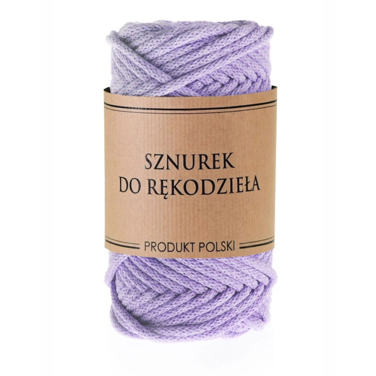 Sznurek do rękodzieła makramy z rdzeniem Lawenda Jasna 3mm 50m