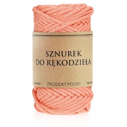 Sznurek do rękodzieła makramy z rdzeniem Łososiowy 3mm 50m