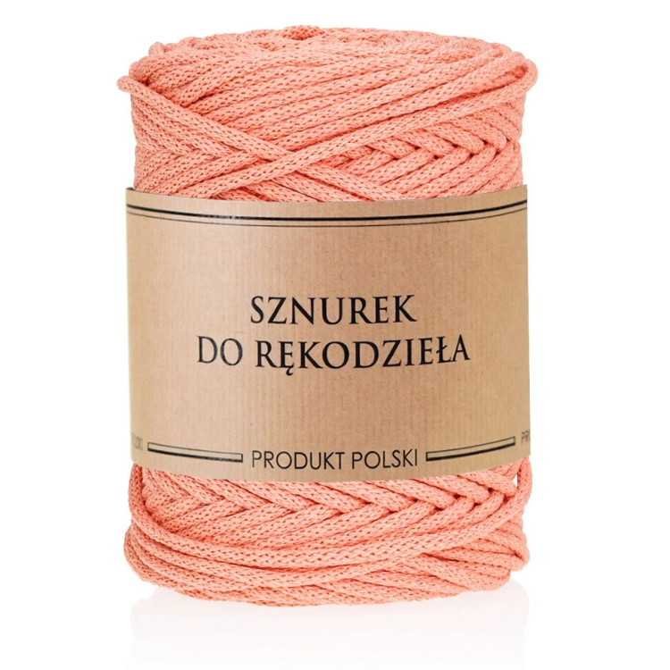 Sznurek do rękodzieła makramy z rdzeniem Łososiowy 5mm 100m