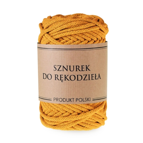Przejdź do produktu Sznurek do rękodzieła makramy z rdzeniem Musztardowy 5mm 50m