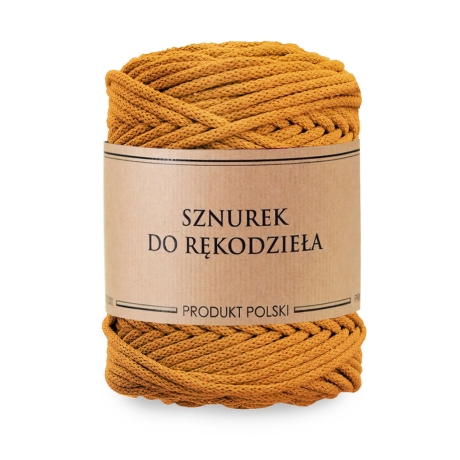 Przejdź do produktu Sznurek do rękodzieła makramy z rdzeniem Musztardowy 5mm 100m 