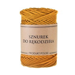 Sznurek do rękodzieła makramy z rdzeniem Musztardowy 3mm 100m