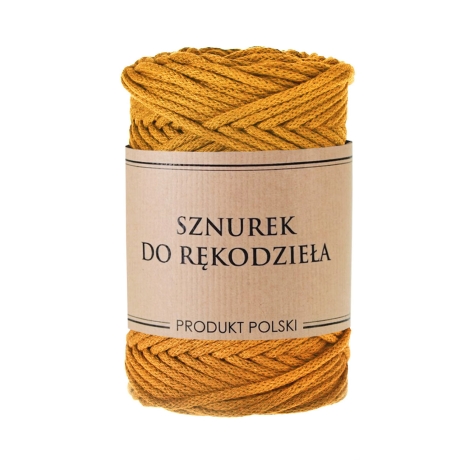 Przejdź do produktu Sznurek do rękodzieła makramy z rdzeniem Musztardowy 3mm 100m