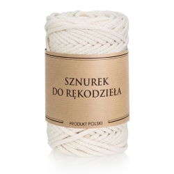 Sznurek do rękodzieła makramy z rdzeniem Naturalny 3mm 50m