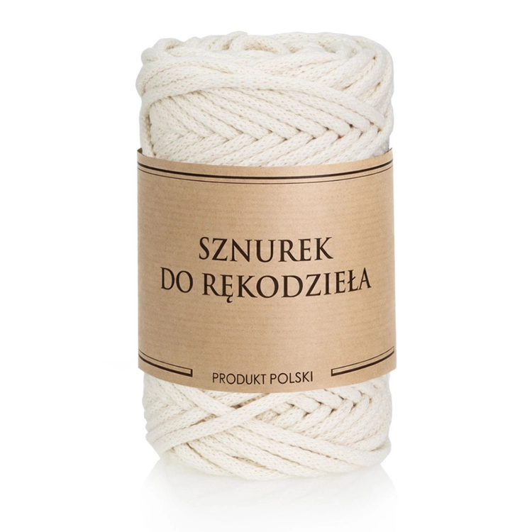 Sznurek do rękodzieła makramy z rdzeniem Naturalny 3mm 50m