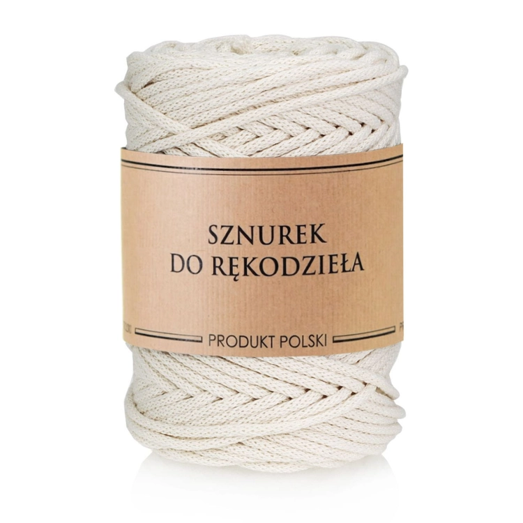 Sznurek do rękodzieła makramy z rdzeniem Naturalny 3mm 100m